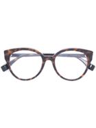 Fendi Eyewear Tortoiseshell Oversized Glasses - Brown