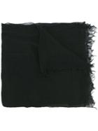 Yohji Yamamoto Wide Chiffon Raw Edge Scarf