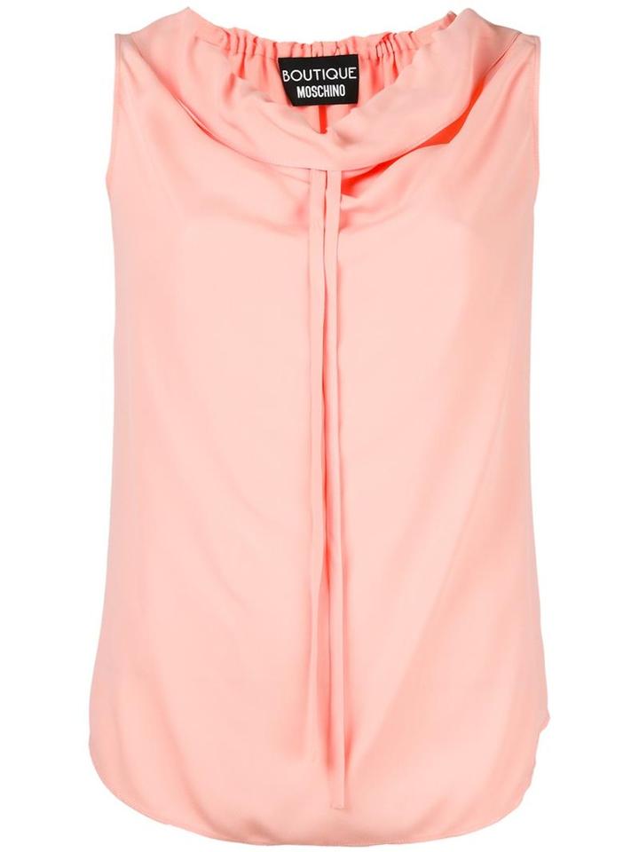 Boutique Moschino Drawstring Neck Tank Top, Women's, Size: 42, Pink/purple, Silk/rayon
