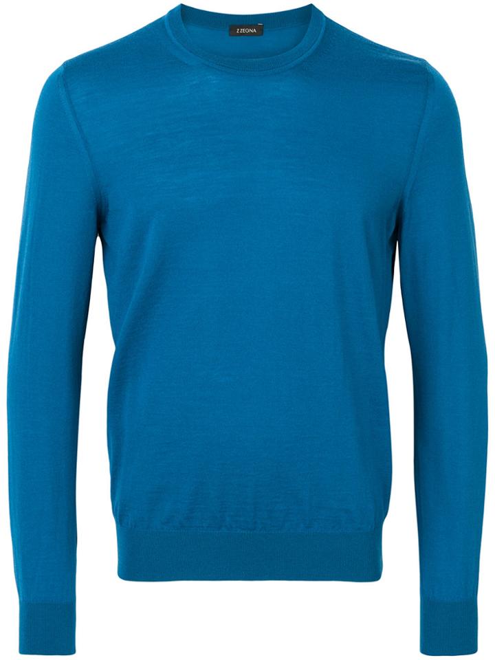 Z Zegna Knitted Jumper - Blue