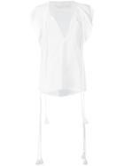 Chloé Ruffle Cap Sleeve Blouse, Women's, Size: 36, White, Silk