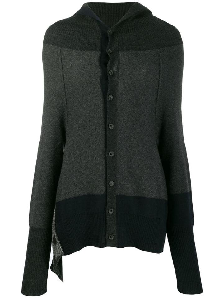 Y's Hooded Knit Cardigan - Grey