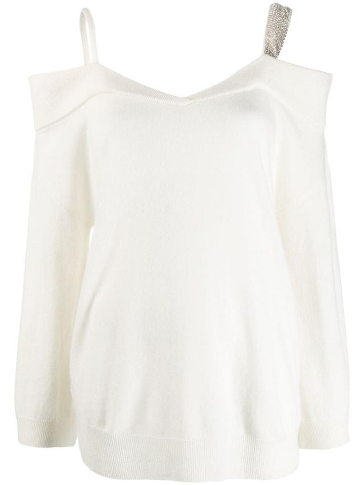 Pinko Cold Shoulder Sweater - White