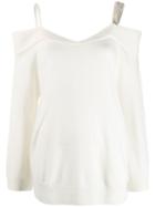 Pinko Cold Shoulder Sweater - White