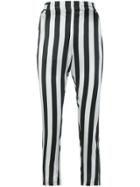 Ann Demeulemeester Cropped Striped Trousers - Black
