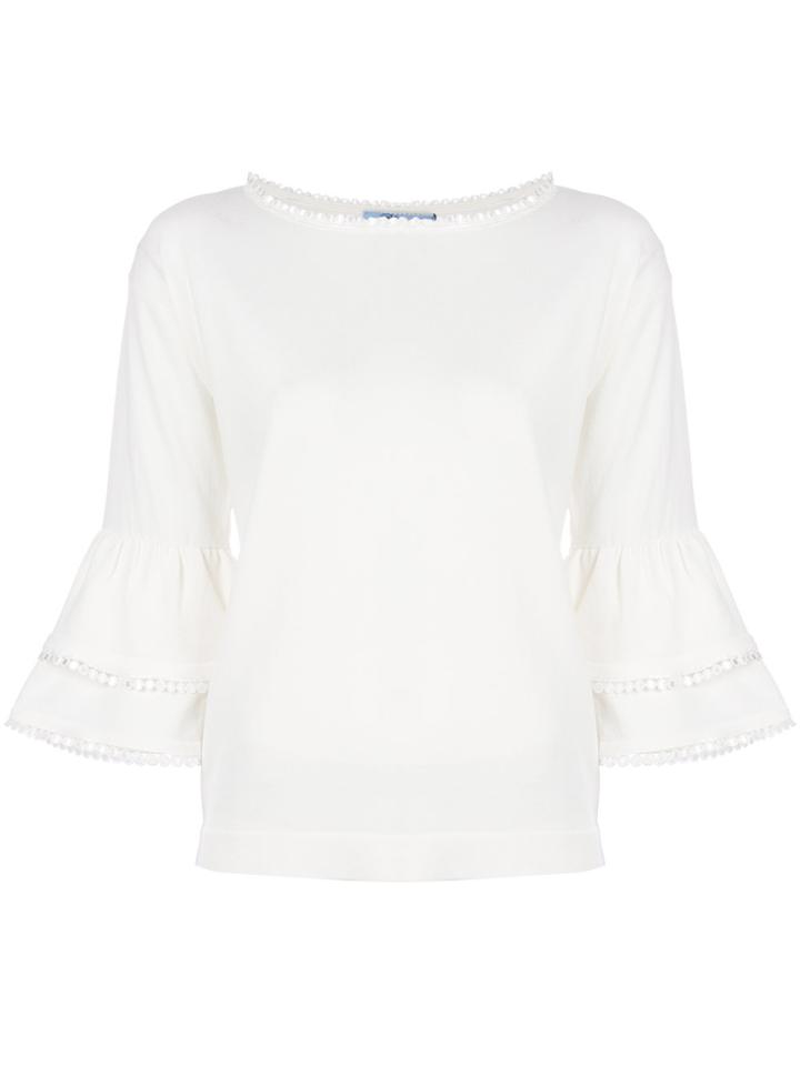 Blumarine Embroidered Trim Blouse - White