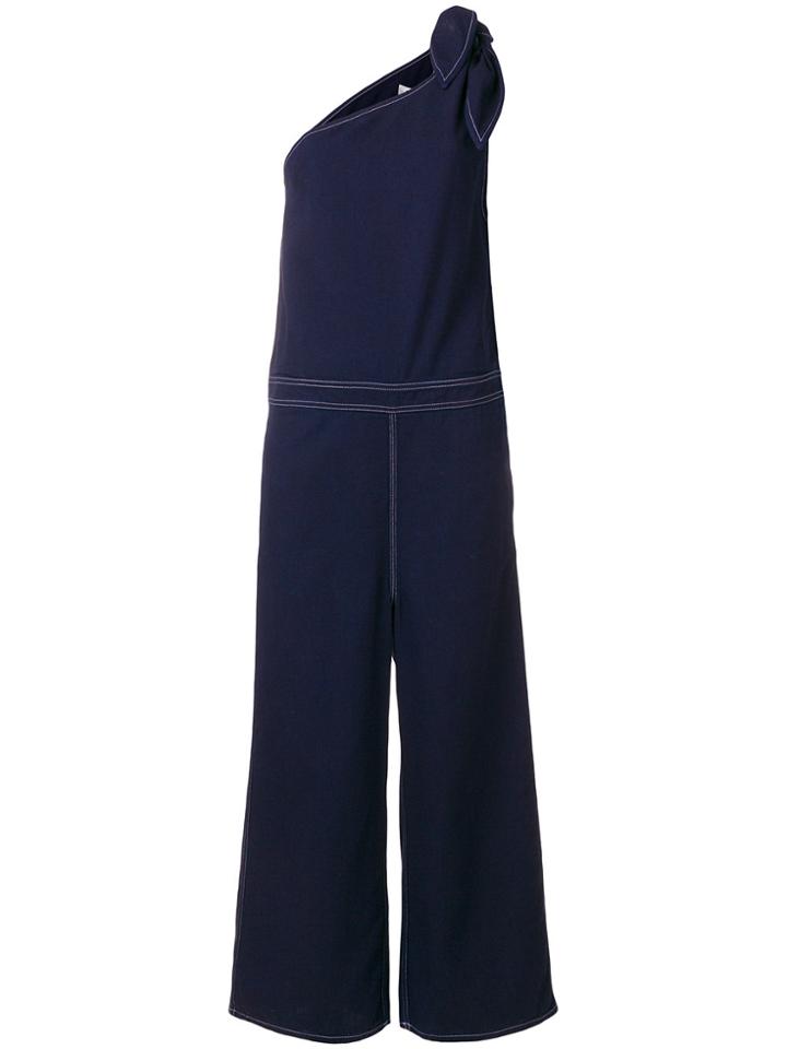 Mm6 Maison Margiela Single Shoulder Long Jumpsuit - Blue