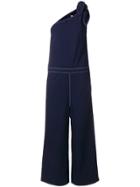Mm6 Maison Margiela Single Shoulder Long Jumpsuit - Blue