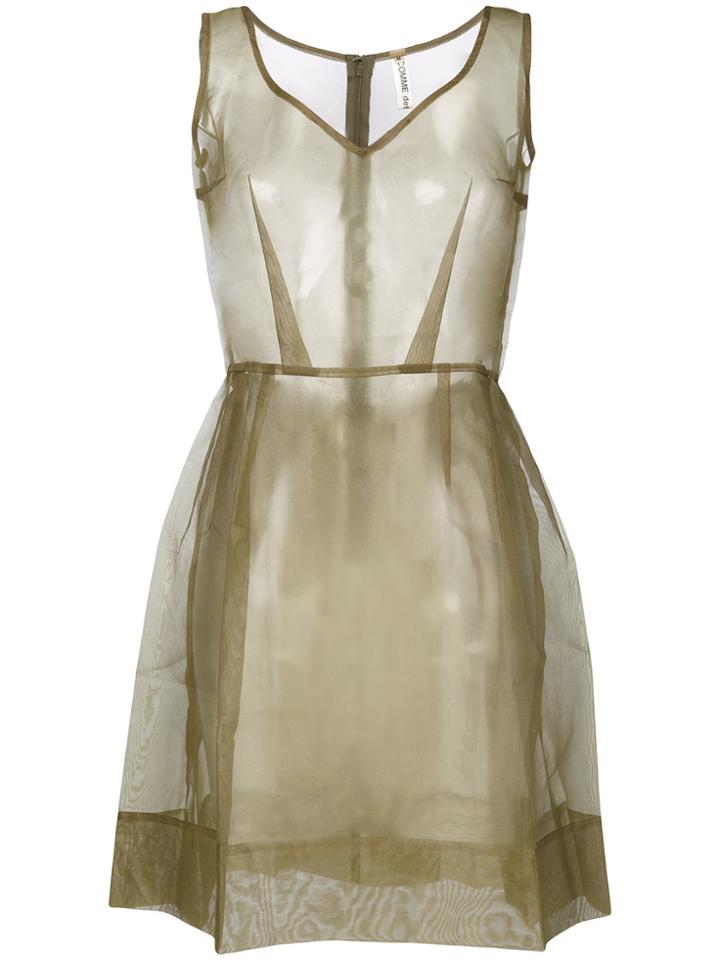 Comme Des Garçons Vintage Sheer Pleated Dress - Green