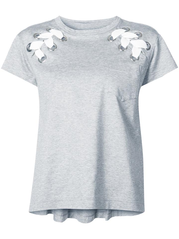 Sacai Eyelet Lace T-shirt - Grey