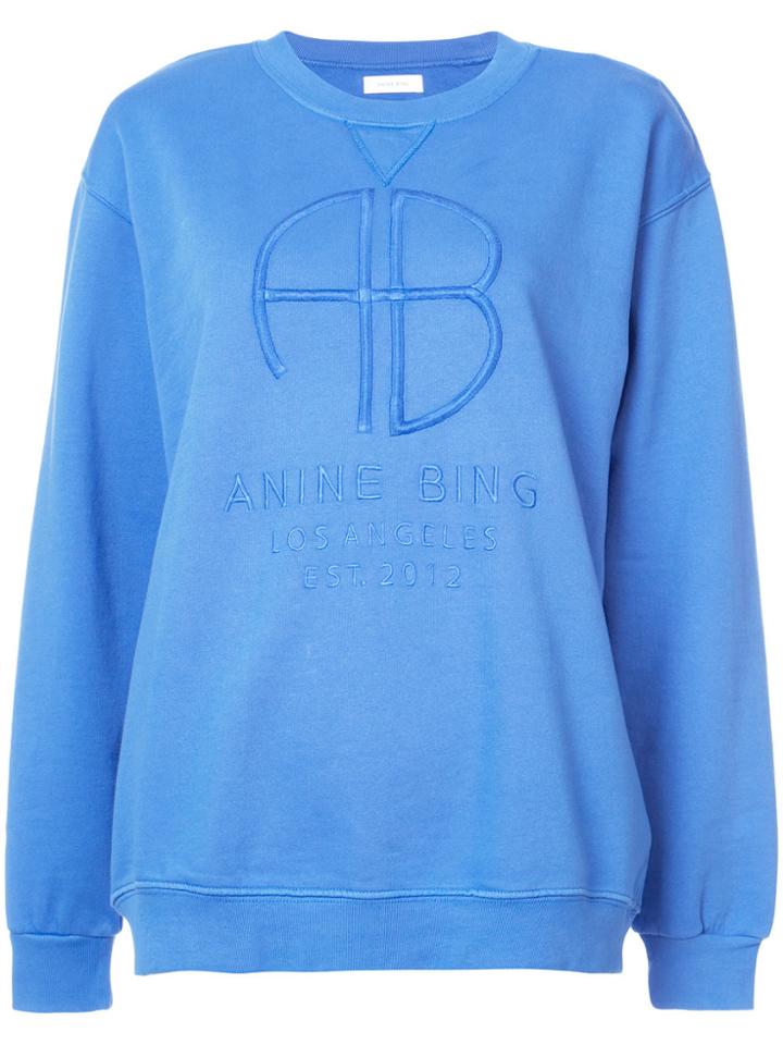Anine Bing Front Logo Sweatshirt - Blue