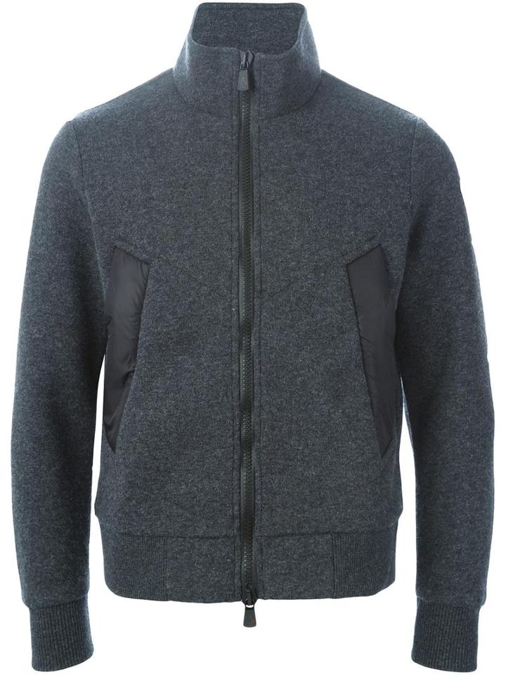 Moncler Grenoble Zipped Jacket, Men's, Size: 54, Grey, Nylon/modal/virgin Wool/polyamide