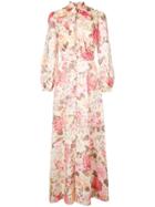 Zimmermann Floral Pussy Bow Maxi Dress - Pink