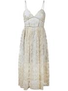 Self-portrait Embroidered Bustier Dress - Grey