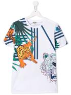 Kenzo Kids Hawaii Print T-shirt - White