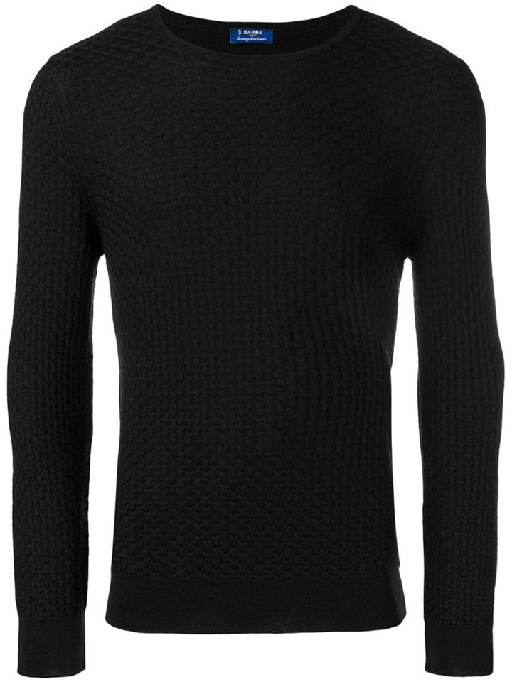 Barba Scallop Jacquard Jumper - Black
