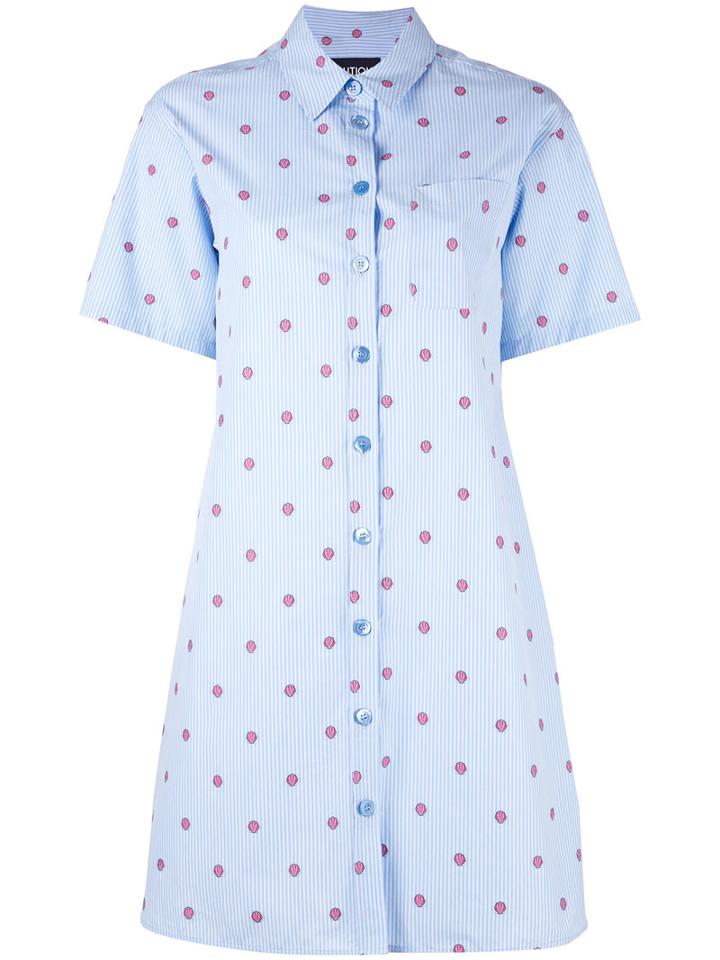 Boutique Moschino Printed Shirt Dress, Women's, Size: 42, Blue, Cotton