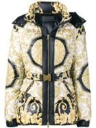 Versace Printed Hooded Padded Jacket - White