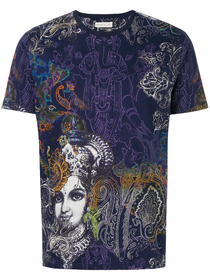 Etro Indian Print T-shirt - Pink & Purple