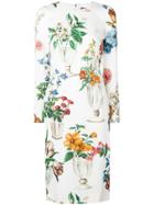Dolce & Gabbana Floral Long Sleeved Dress - Nude & Neutrals