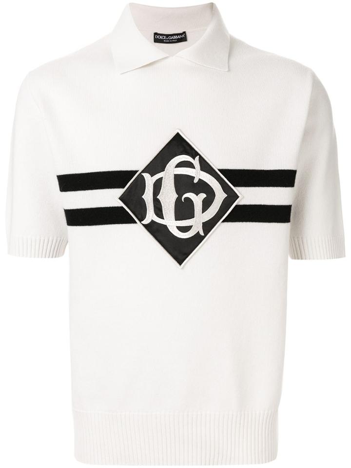 Dolce & Gabbana Henley Cashmere Polo Shirt - White