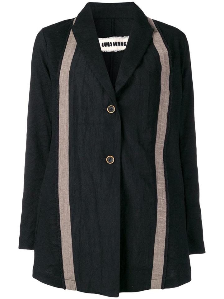 Uma Wang Stripe Panel Soft Blazer - Black