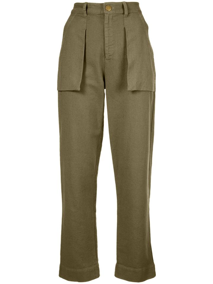 Raquel Allegra Patch Pocket Trousers - Green