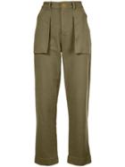 Raquel Allegra Patch Pocket Trousers - Green