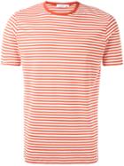 Sunspel Fine Stripe T-shirt, Men's, Size: Small, Red, Cotton