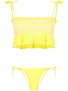 Lisa Marie Fernandez Selena Smocked Bikini - Yellow & Orange