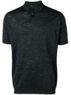 John Smedley Plain Polo Shirt - Black