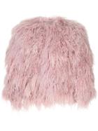 Ralph Lauren Collarless Fur Jacket - Pink & Purple