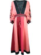 Vita Kin Deep V-neck Tassel Dress - Pink