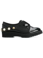 Suecomma Bonnie Embellished Strap Detail Loafers - Black