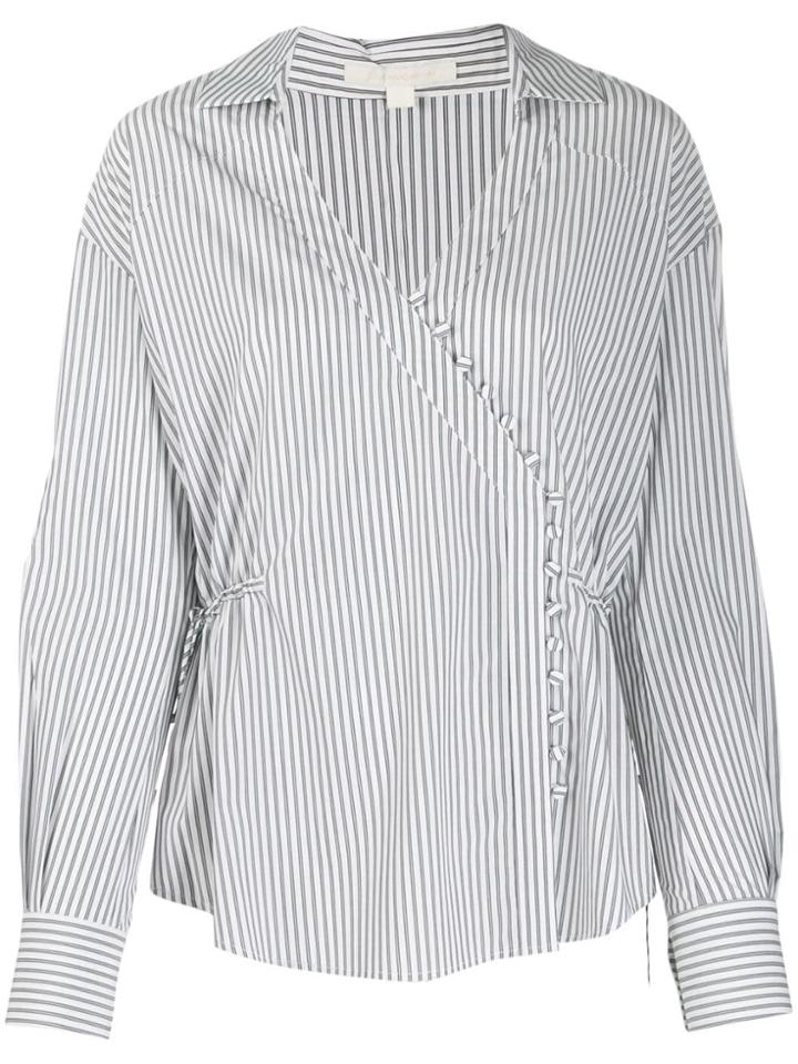 Jonathan Simkhai Striped Buttoned Blouse - Black