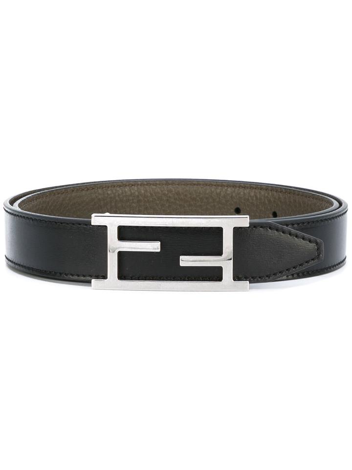 Fendi - Logo Belt - Men - Leather/brass - 95, Black, Leather/brass