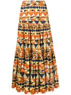 La Doublej Geometric Printed Skirt - Yellow & Orange