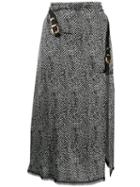 Versace Herringbone Midi Skirt - Black