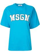 Msgm Logo Printed T-shirt - Blue