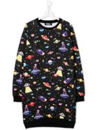 Jeremy Scott Junior Teen Space Print Dress - Black