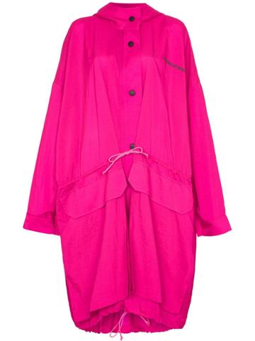 House Of Holland Oversized Hooded Raincoat - Pink