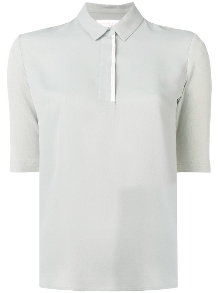 Fabiana Filippi Contrasting Polo Top - Grey