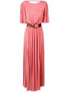 Elisabetta Franchi Belted Pleated Dress - Pink