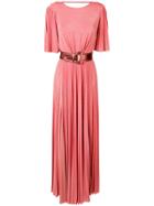 Elisabetta Franchi Belted Pleated Dress - Pink