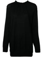 Marni Drawstring Collar Blouse, Women's, Size: 46, Black, Silk/cotton