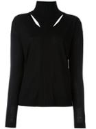Dorothee Schumacher High Neck Ribbed Pullover, Women's, Size: 1, Black, Virgin Wool