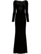 Alessandra Rich Velvet Maxi Dress - Black