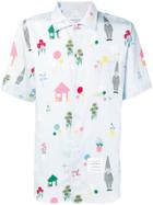 Thom Browne Gnome Print Polo Collar Shirt - Blue