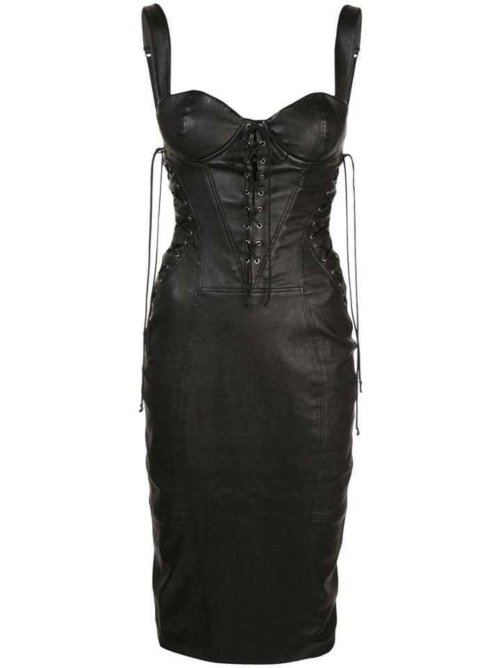 Kiki De Montparnasse Corset Effect Midi Dress - Black