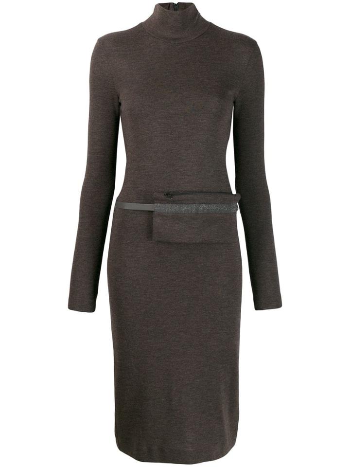 Brunello Cucinelli Long-sleeve Midi Dress - Brown